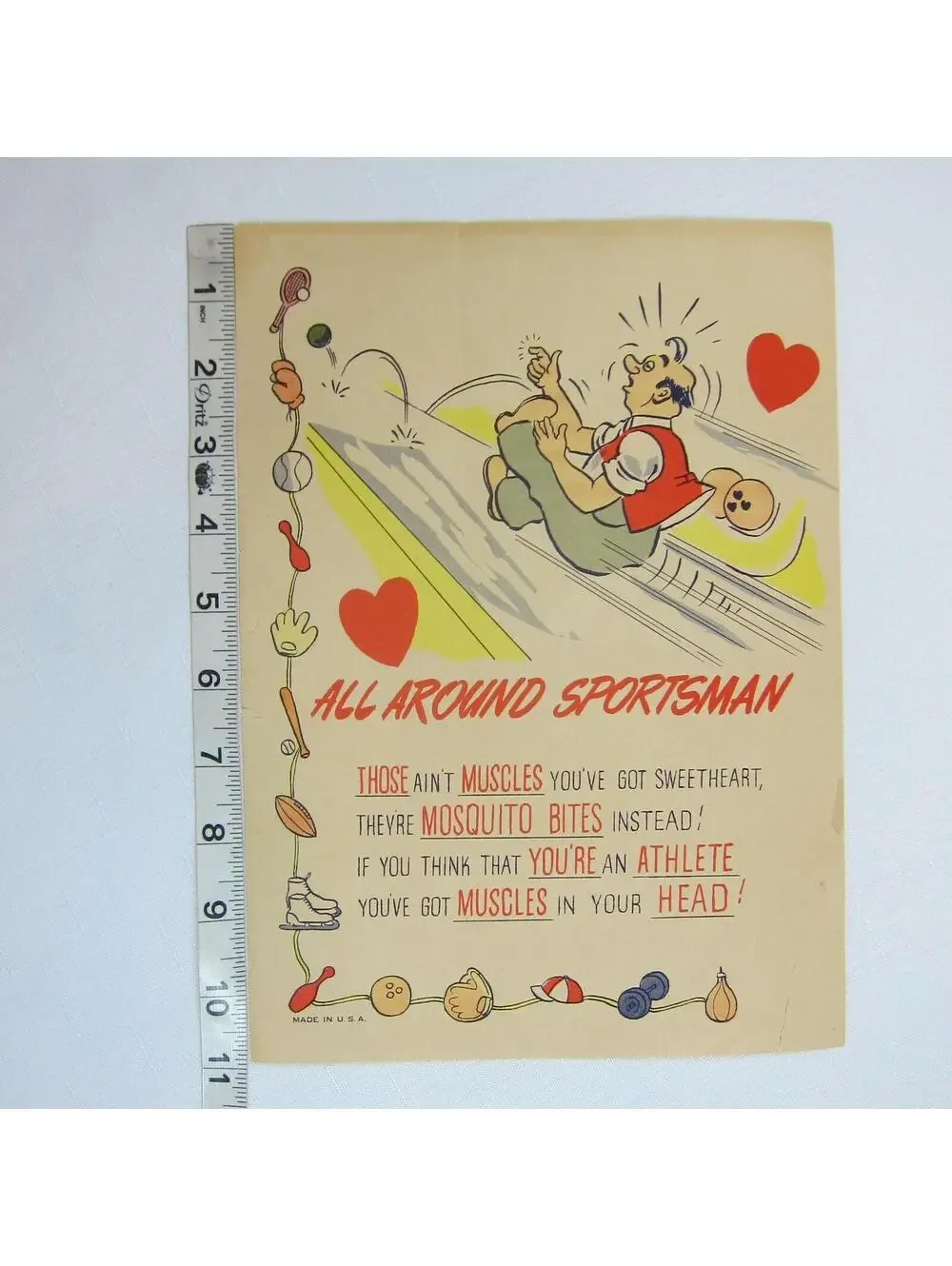 Vintage Vinegar Valentine Sportsman Penny Dreadful Sarcasm Insult Poem Ephemera